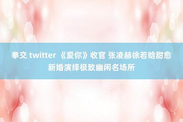 拳交 twitter 《爱你》收官 张凌赫徐若晗甜愈新婚演绎极致幽闲名场所