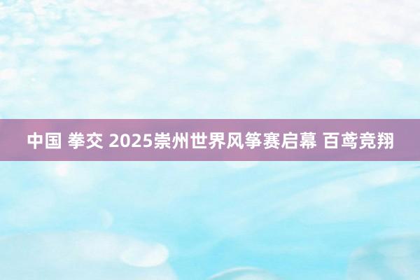 中国 拳交 2025崇州世界风筝赛启幕 百鸢竞翔