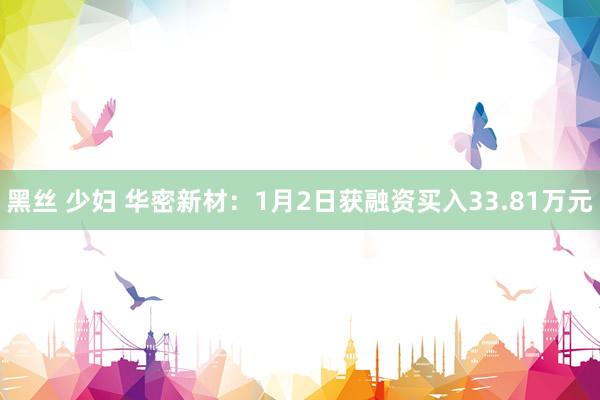 黑丝 少妇 华密新材：1月2日获融资买入33.81万元