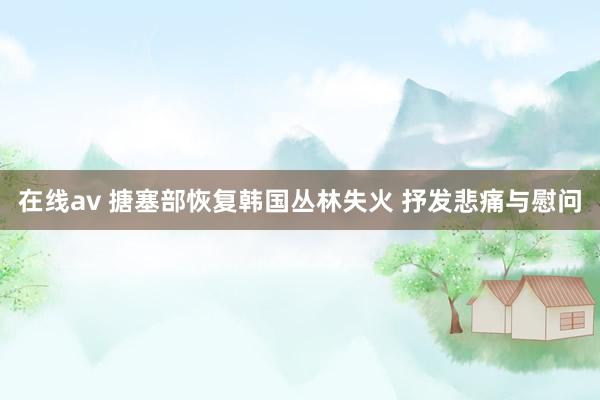 在线av 搪塞部恢复韩国丛林失火 抒发悲痛与慰问